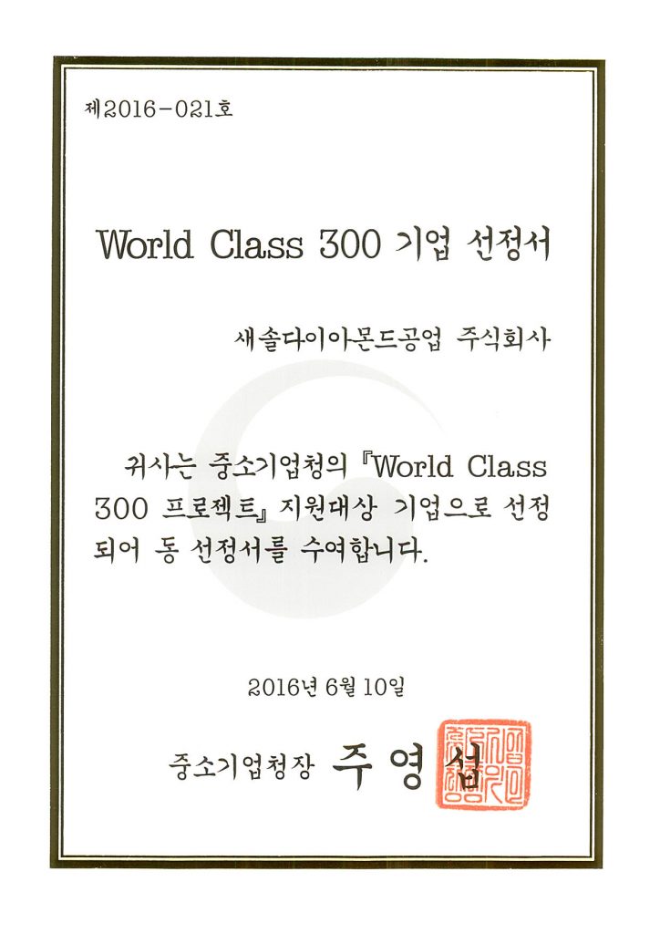 World Class 300 기업 선정서 (한글)